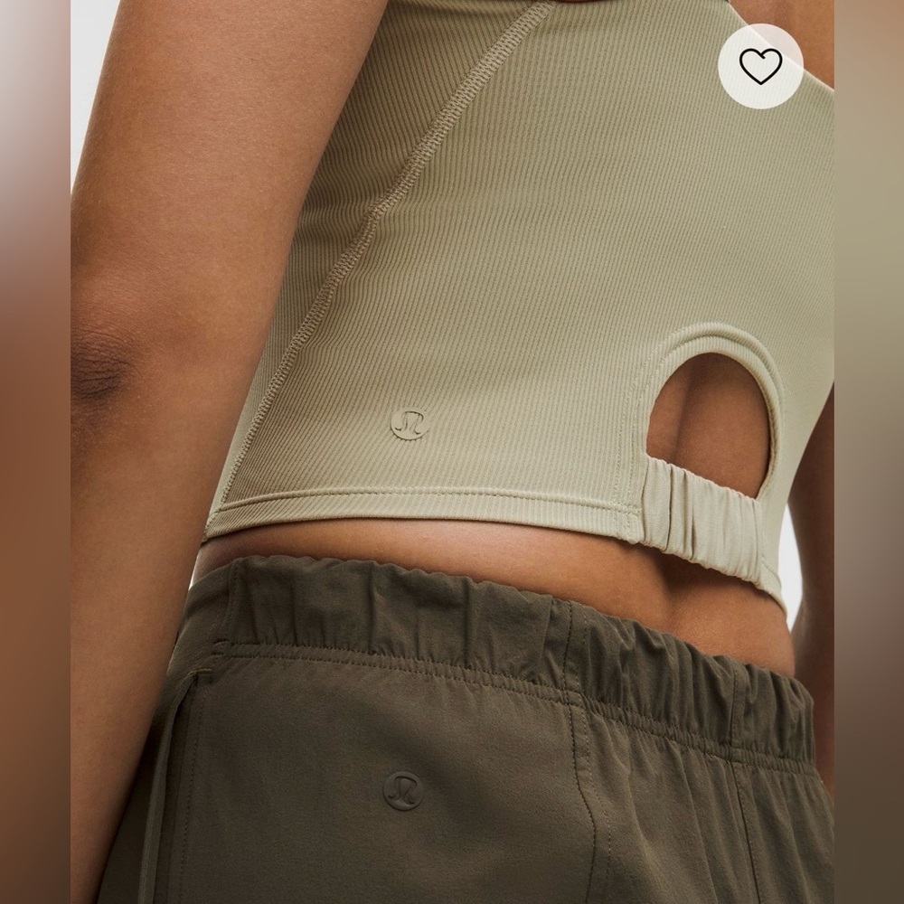 NWT Lululemon Athletica Ruched-Strap Cropped Keyhole Tank Top in Raw Linen - Picture 5 of 12